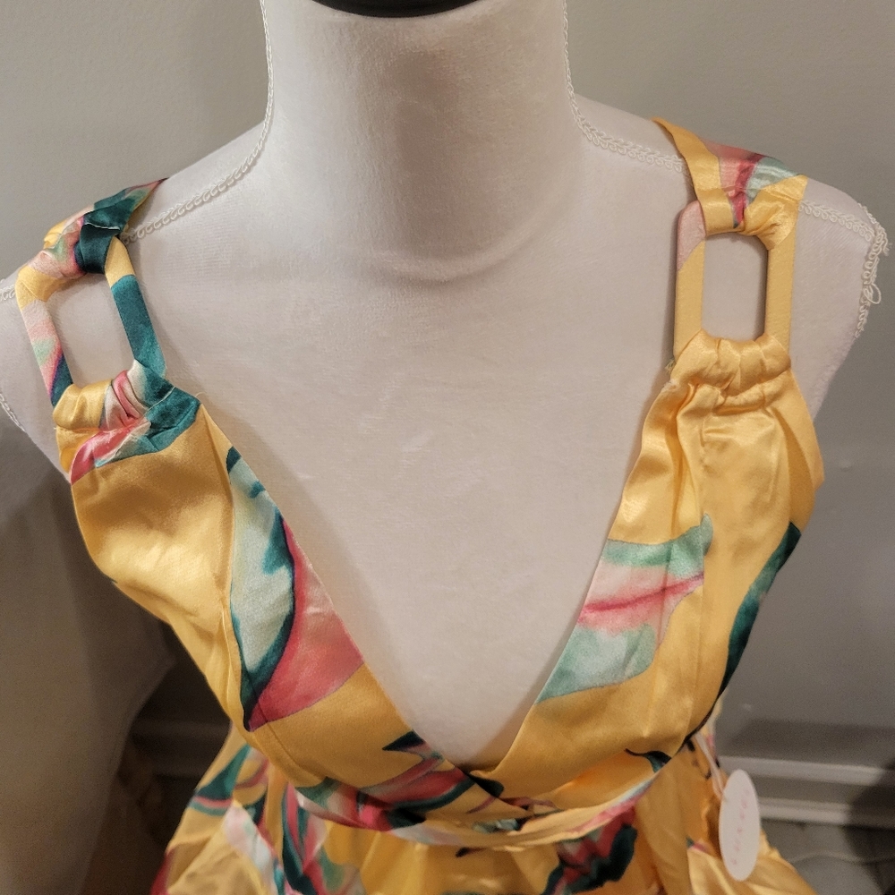 Luxxel Yellow Floral Mini Dress - Picture 3 of 11